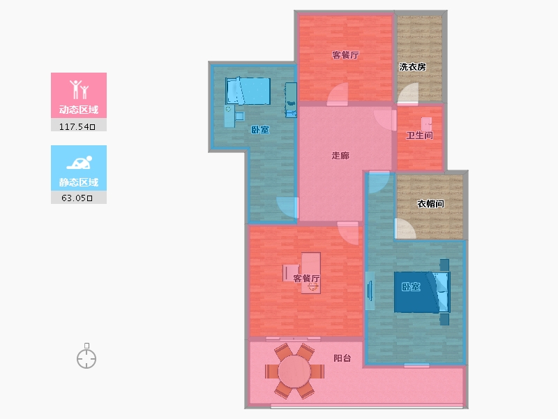 江苏省-南京市-骋望云邸-185.00-户型库-动静分区