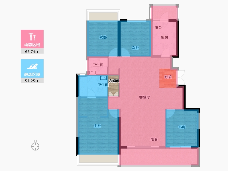 云南省-昆明市-金科江湖海-108.54-户型库-动静分区