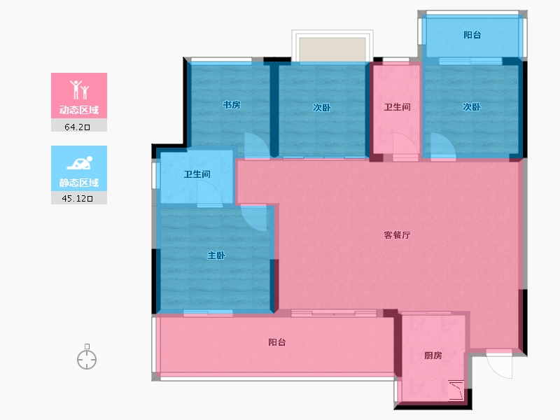 广西壮族自治区-梧州市-万象崇文府-98.40-户型库-动静分区