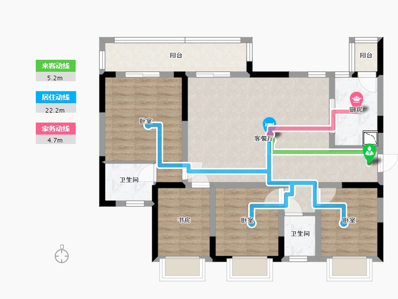 四川省-泸州市-川阳蓝城御景-90.37-户型库-动静线