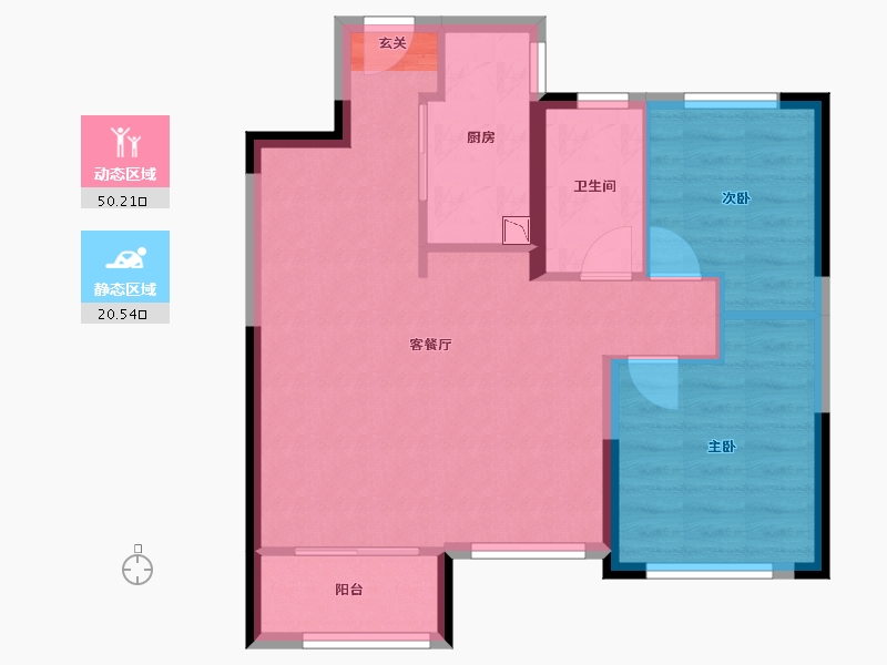 陕西省-西安市-绿地国港新里城-63.48-户型库-动静分区