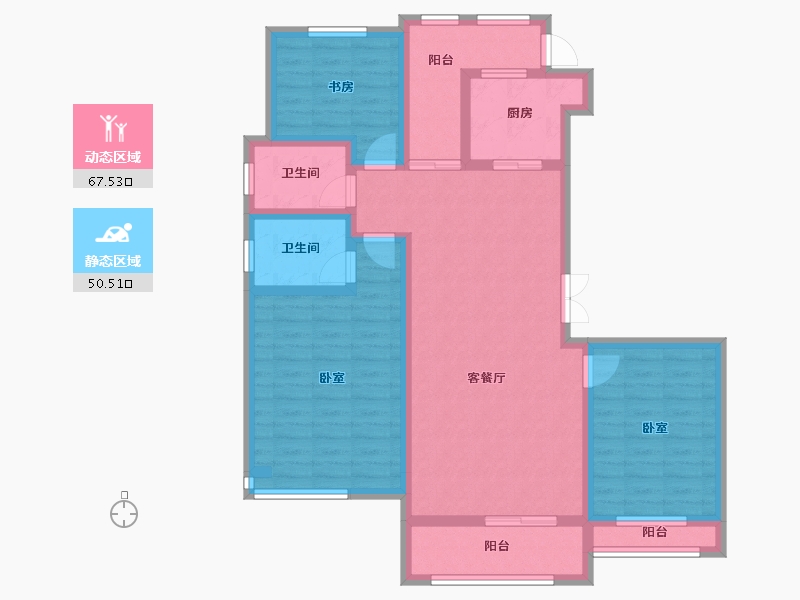 陕西省-西安市-南宫府-104.08-户型库-动静分区