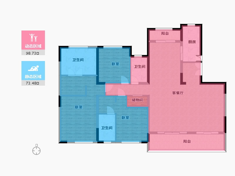 陕西省-西安市-融创星美御-155.68-户型库-动静分区