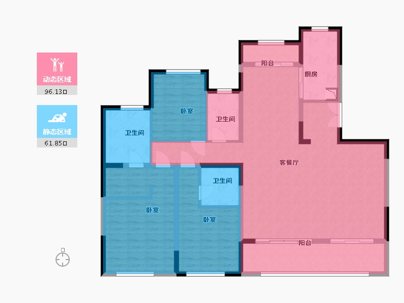 陕西省-西安市-融创星美御-142.68-户型库-动静分区