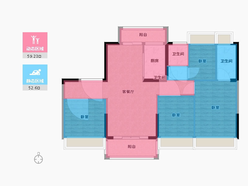 江苏省-南京市-碧桂园奥能罗马世纪城-101.00-户型库-动静分区