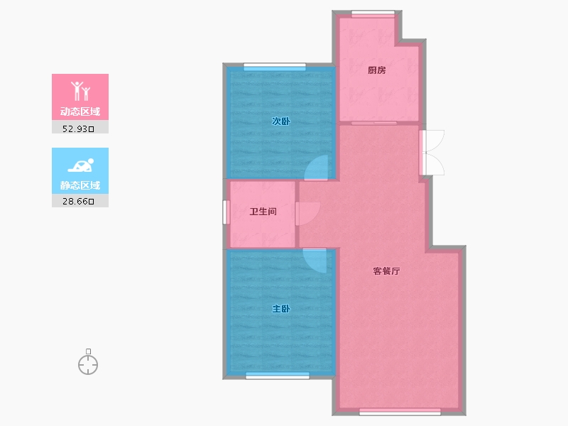 黑龙江省-齐齐哈尔市-黄金海岸-74.20-户型库-动静分区