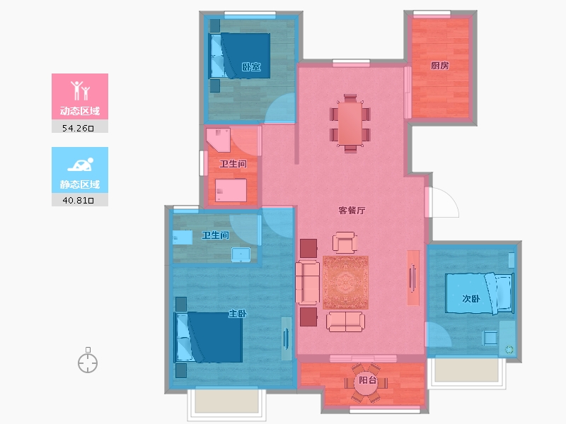 江苏省-南京市-中骏合景柏景湾-86.01-户型库-动静分区