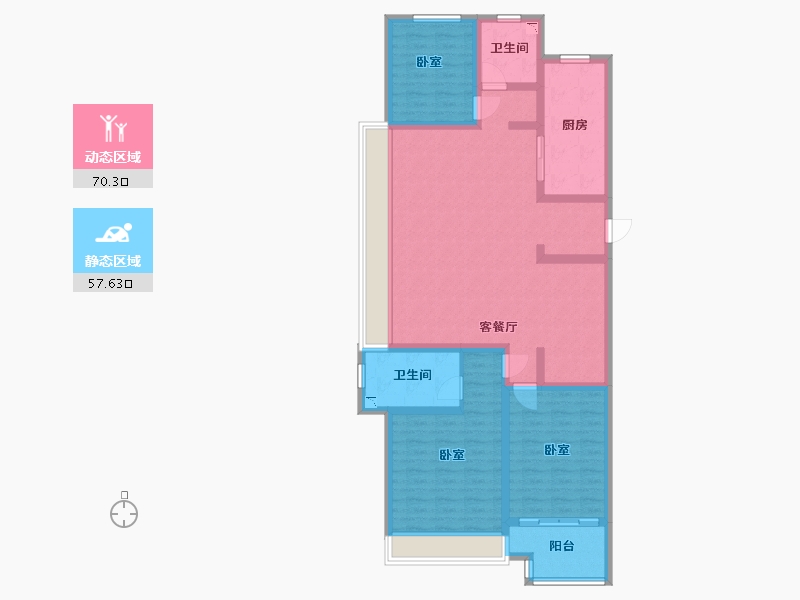 陕西省-咸阳市-绿城咸阳桂语江南-114.00-户型库-动静分区