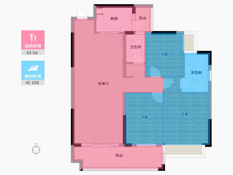 广西壮族自治区-梧州市-汇洋华府-95.15-户型库-动静分区