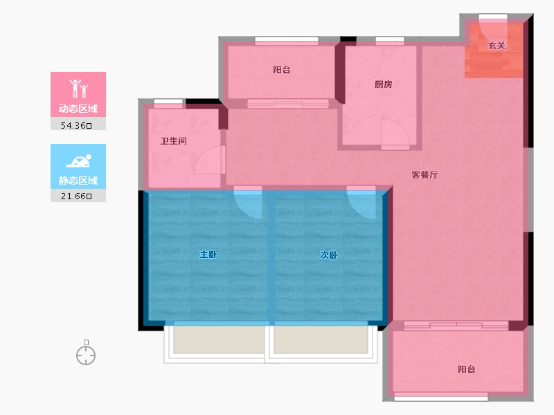 江苏省-南京市-世茂明发又一城-68.00-户型库-动静分区