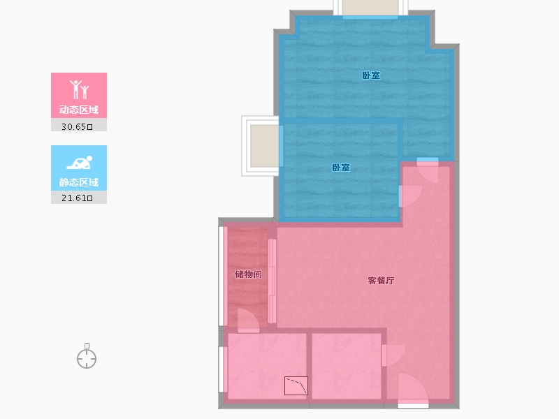 陕西省-西安市-国王的公寓-46.00-户型库-动静分区