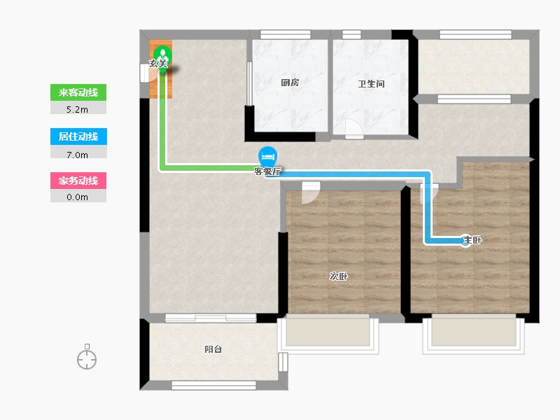 江苏省-南京市-世茂明发又一城-74.00-户型库-动静线