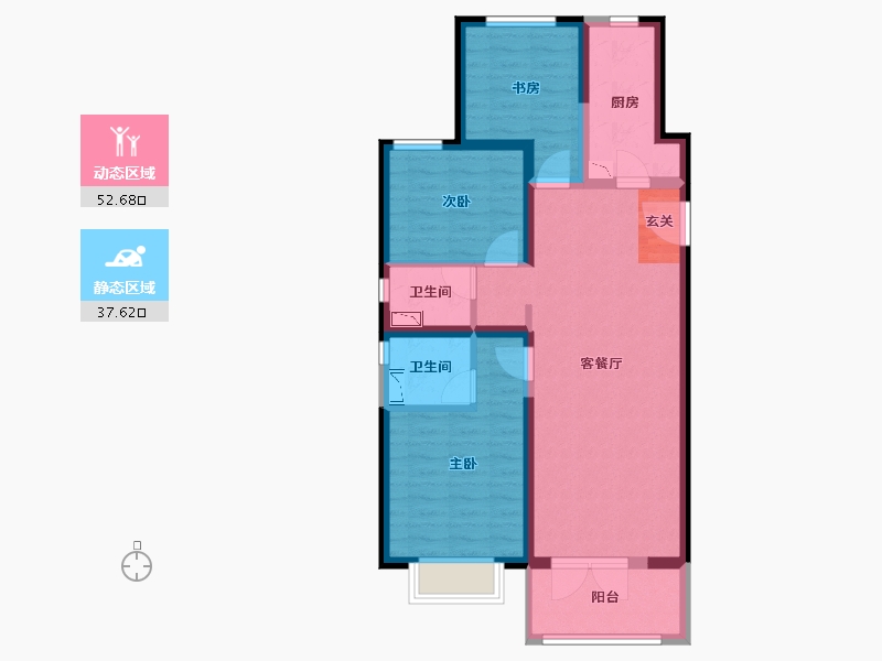 山西省-太原市-远洋尚郡-79.34-户型库-动静分区