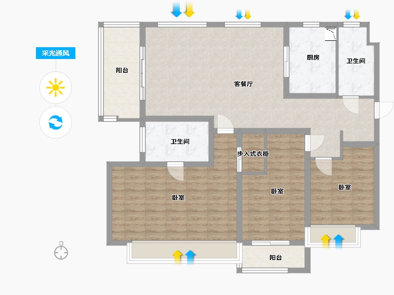 江苏省-无锡市-中海凤凰熙岸住宅-116.06-户型库-采光通风