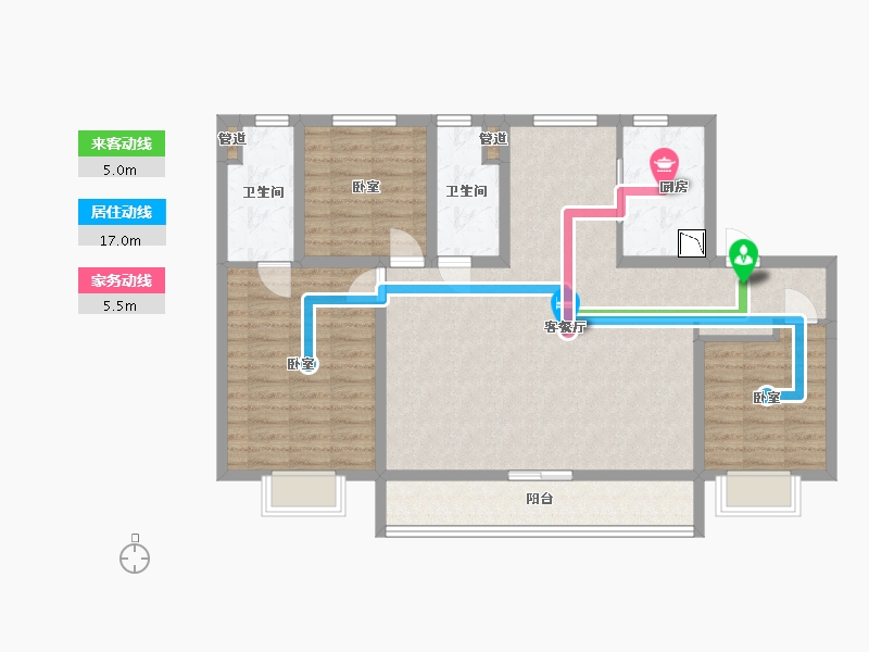 山西省-太原市-保利和光尘樾-105.29-户型库-动静线