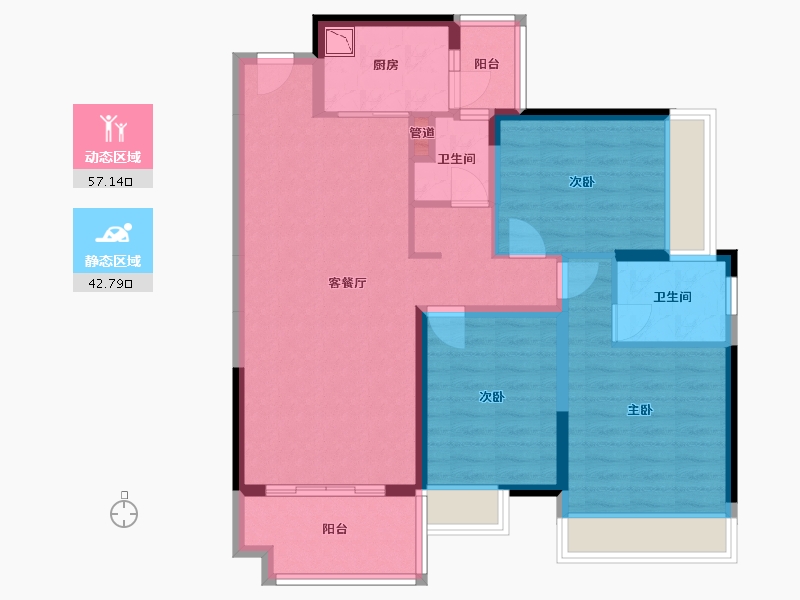 广西壮族自治区-梧州市-岑溪汇洋广场-88.54-户型库-动静分区