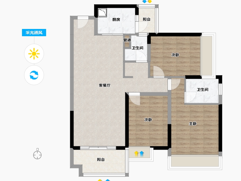 广西壮族自治区-梧州市-岑溪汇洋广场-88.54-户型库-采光通风