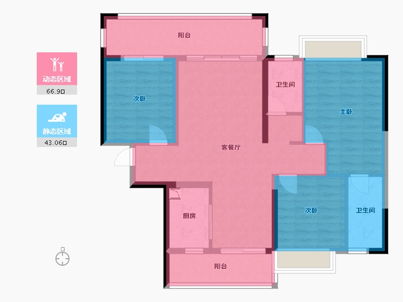 广西壮族自治区-梧州市-汇洋华府-98.50-户型库-动静分区