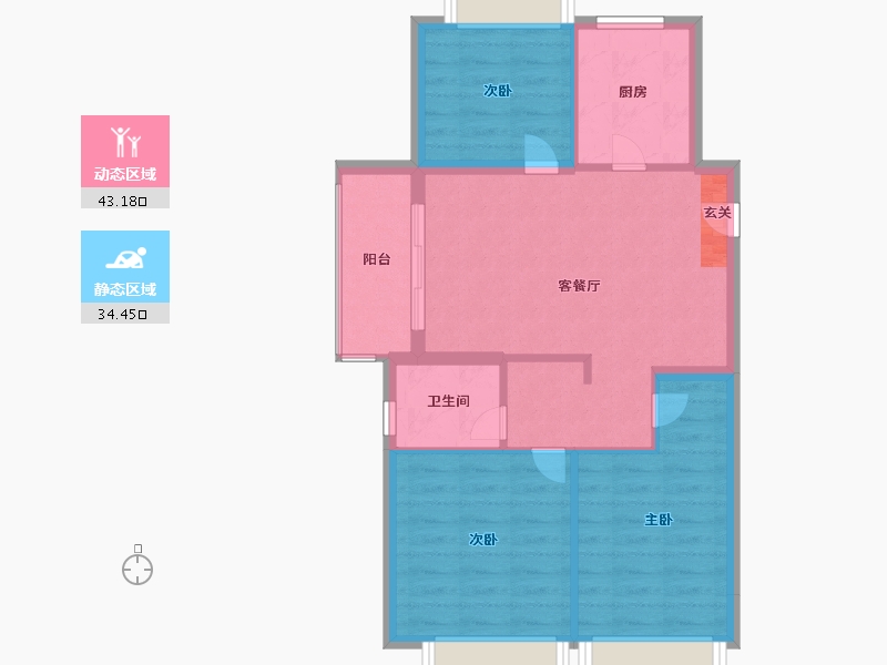 江苏省-南京市-弘阳尚上悦苑-70.00-户型库-动静分区