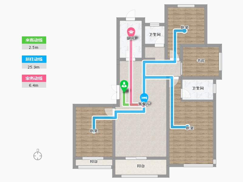 陕西省-西安市-南宫府-109.36-户型库-动静线