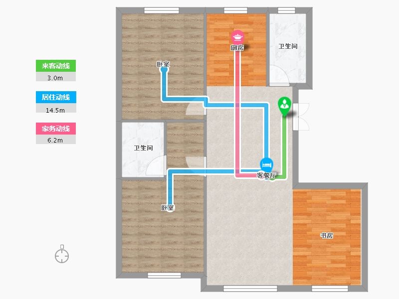 吉林省-四平市-志城中央公园-90.47-户型库-动静线