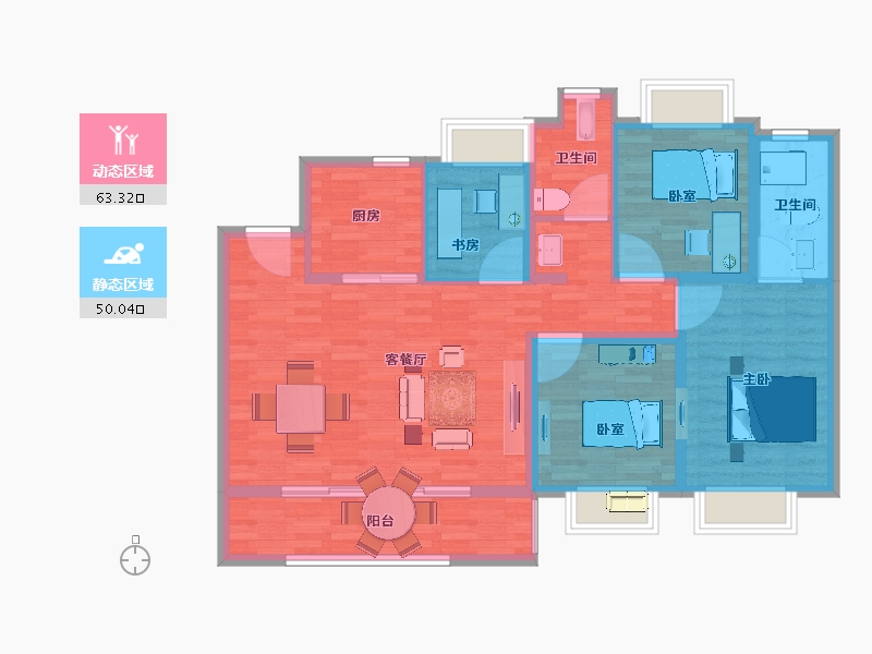 江苏省-南京市-锦绣樾江府-102.01-户型库-动静分区