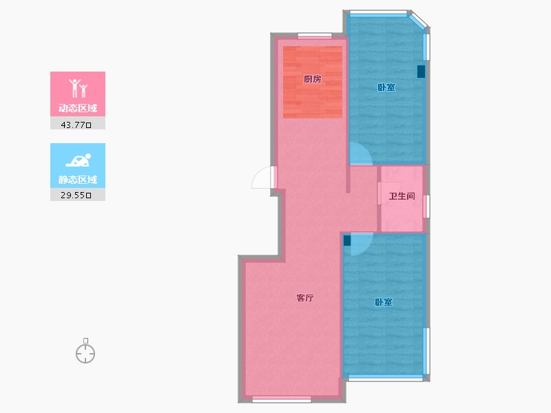 辽宁省-大连市-天邦新港壹号-66.70-户型库-动静分区