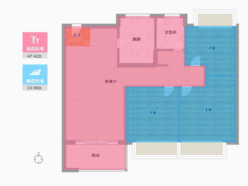 江苏省-南京市-弘阳尚上悦苑-69.99-户型库-动静分区