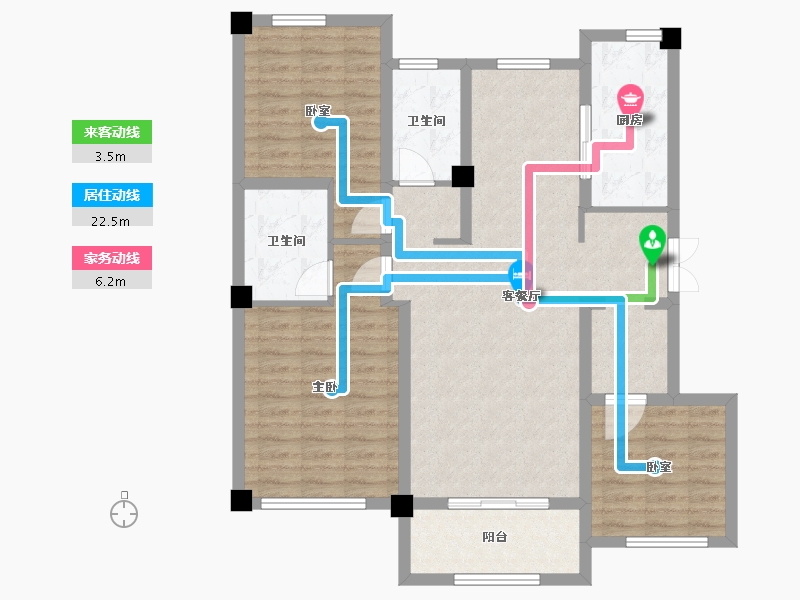 辽宁省-大连市-大连玉兰花园二期-101.00-户型库-动静线