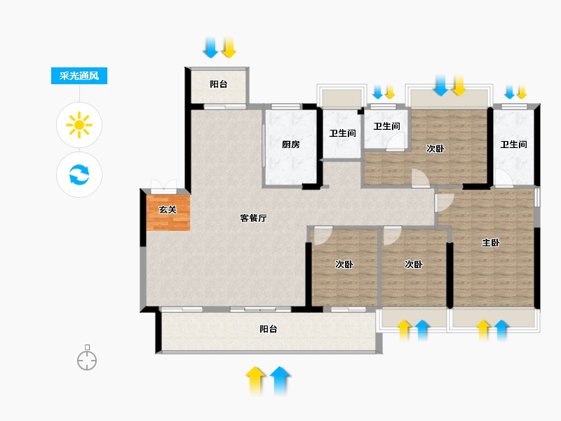 云南省-曲靖市-益府中央公园-144.54-户型库-采光通风