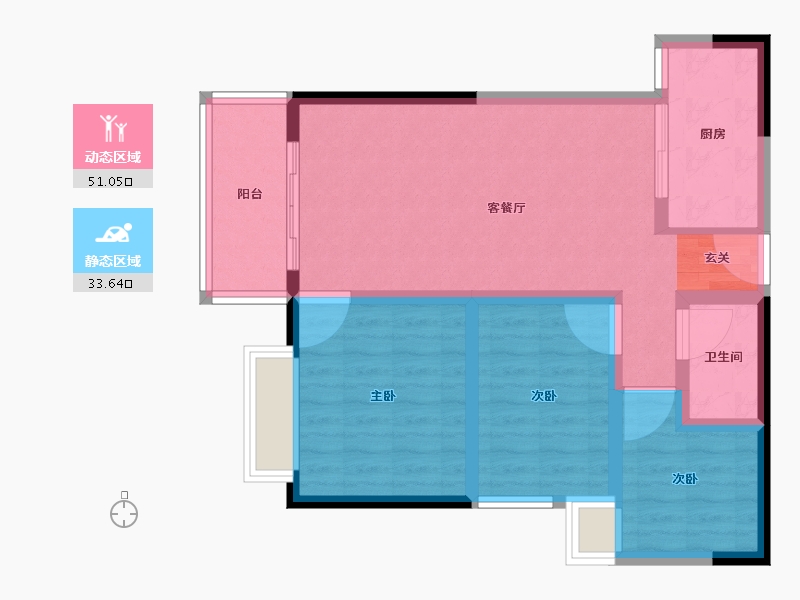 云南省-昆明市-新迎新城-75.39-户型库-动静分区