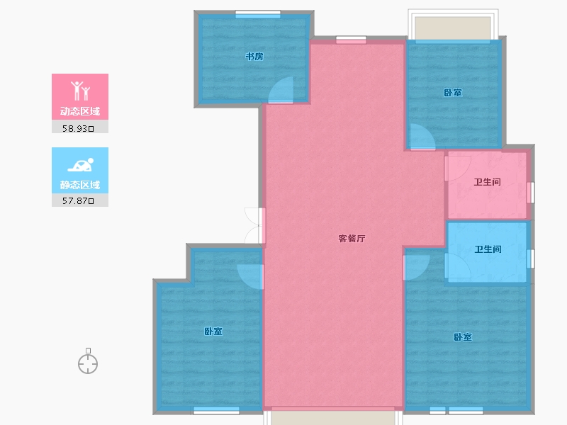 吉林省-四平市-志城中央公园-107.96-户型库-动静分区