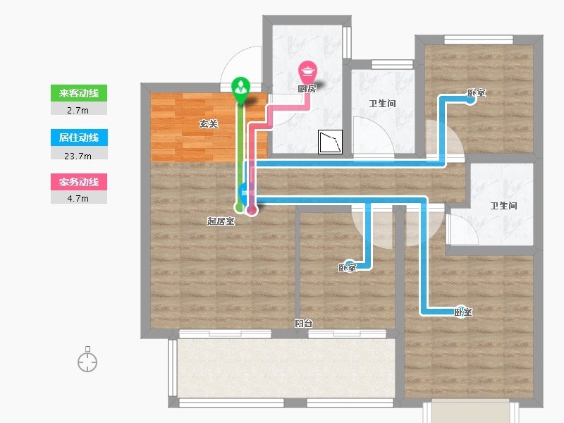 陕西省-西安市-蓝湖九郡-87.00-户型库-动静线