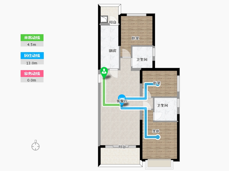 陕西省-西安市-恒大翡翠龙庭-102.10-户型库-动静线