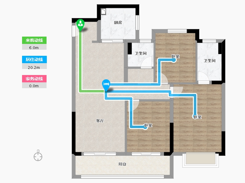 江苏省-南京市-华著兰庭-95.63-户型库-动静线