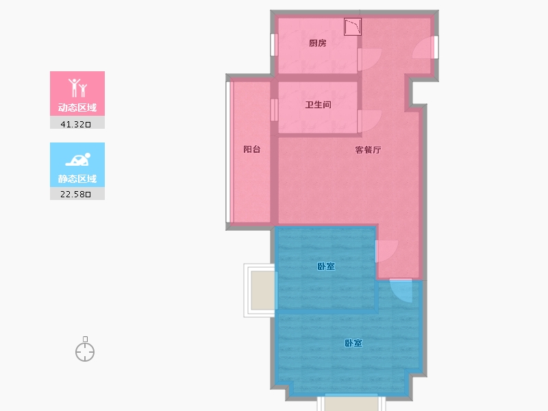 陕西省-西安市-国王的公寓-56.00-户型库-动静分区