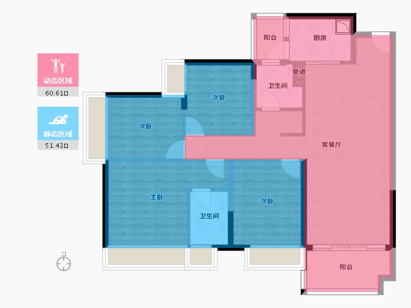 广西壮族自治区-梧州市-岑溪汇洋广场-100.08-户型库-动静分区