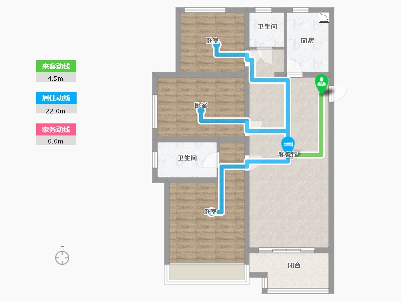 陕西省-咸阳市-绿城咸阳桂语江南-95.90-户型库-动静线