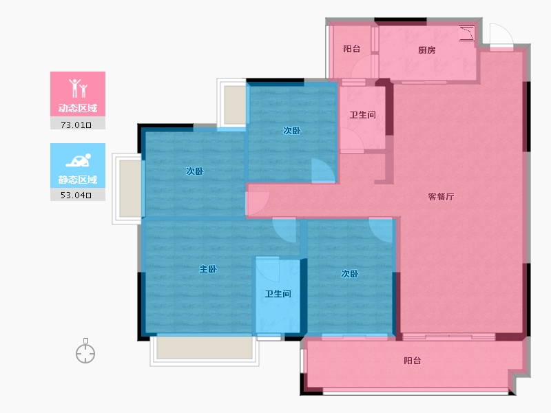 广西壮族自治区-梧州市-汇洋华府-113.87-户型库-动静分区