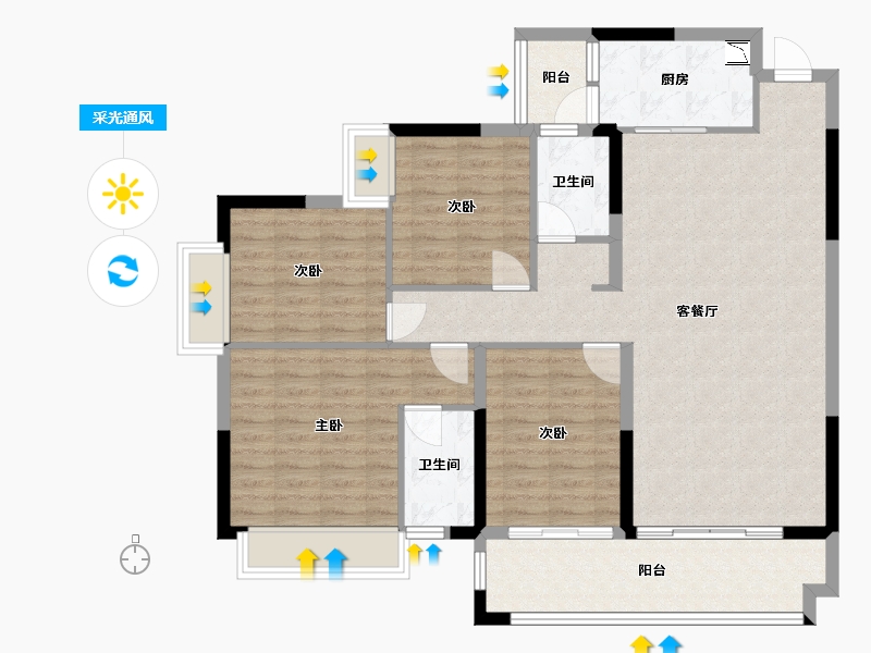 广西壮族自治区-梧州市-汇洋华府-113.87-户型库-采光通风