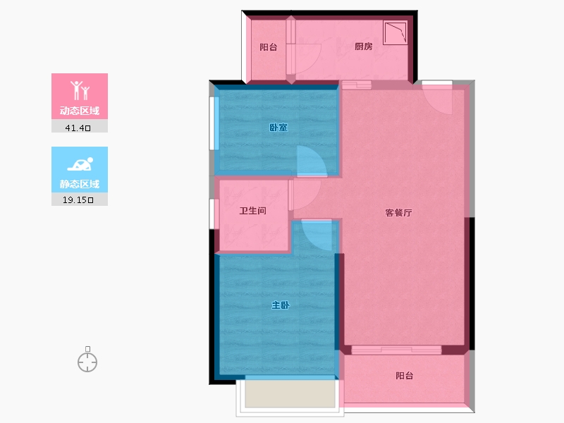 陕西省-西安市-恒大翡翠龙庭-53.16-户型库-动静分区