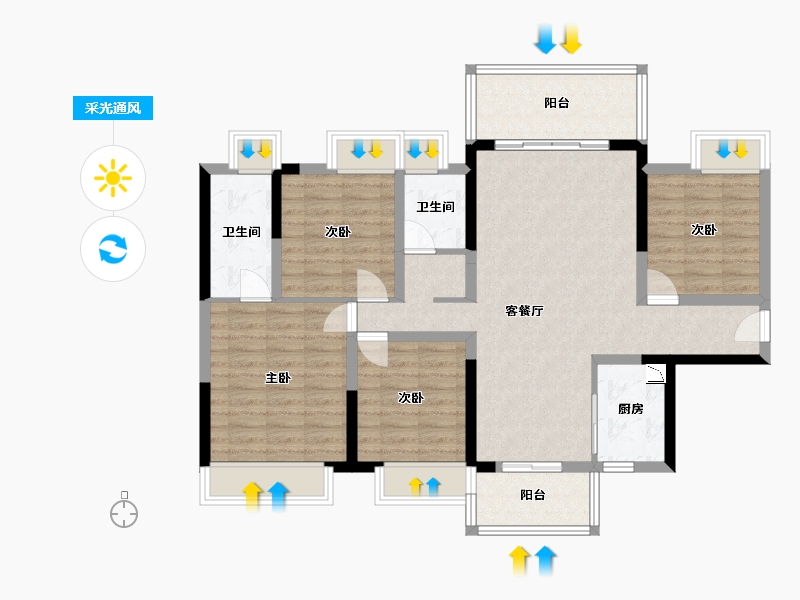 广西壮族自治区-梧州市-岑溪汇洋广场-101.46-户型库-采光通风