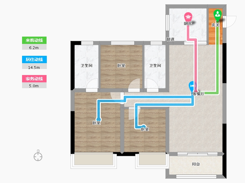 陕西省-西安市-西安金辉江山铭著-80.00-户型库-动静线