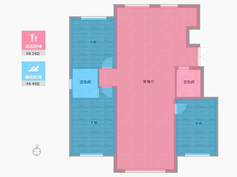 黑龙江省-齐齐哈尔市-黄金海岸-102.98-户型库-动静分区