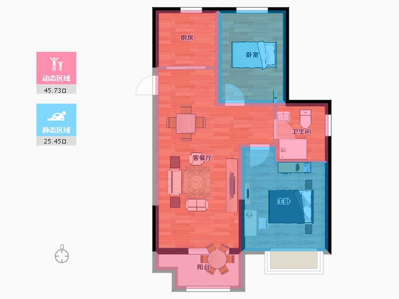 江苏省-南京市-和棠瑞府-63.50-户型库-动静分区