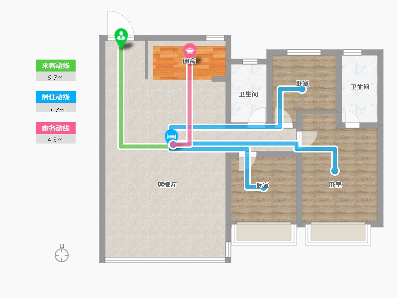 陕西省-西安市-莱安万莱逸宸-102.19-户型库-动静线