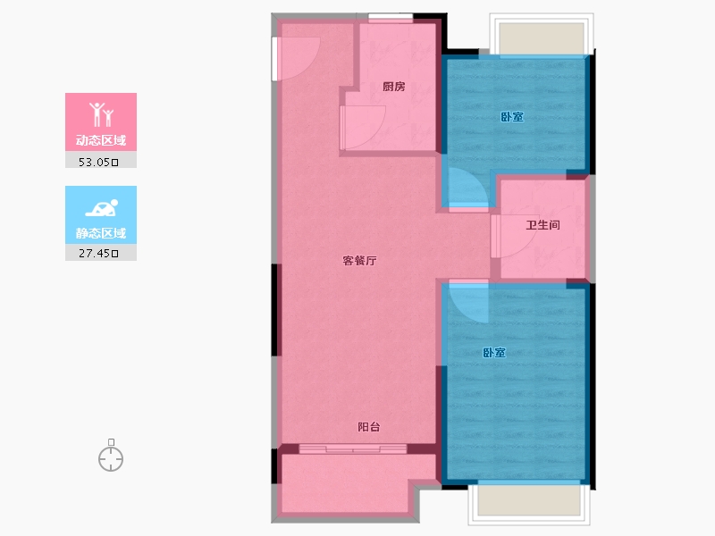 江苏省-无锡市-耘林生命公寓-72.00-户型库-动静分区