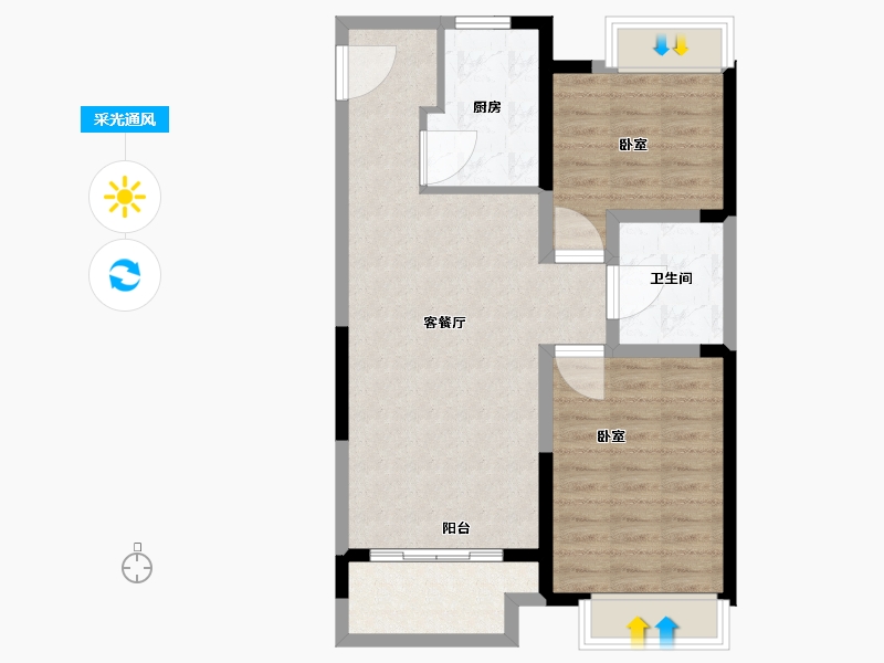 江苏省-无锡市-耘林生命公寓-72.00-户型库-采光通风