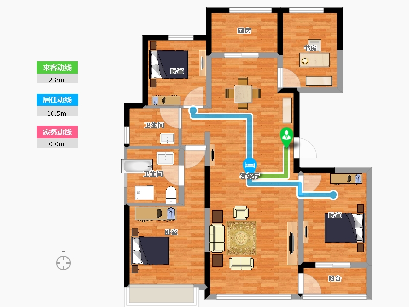 陕西省-西安市-上林艺境-112.59-户型库-动静线