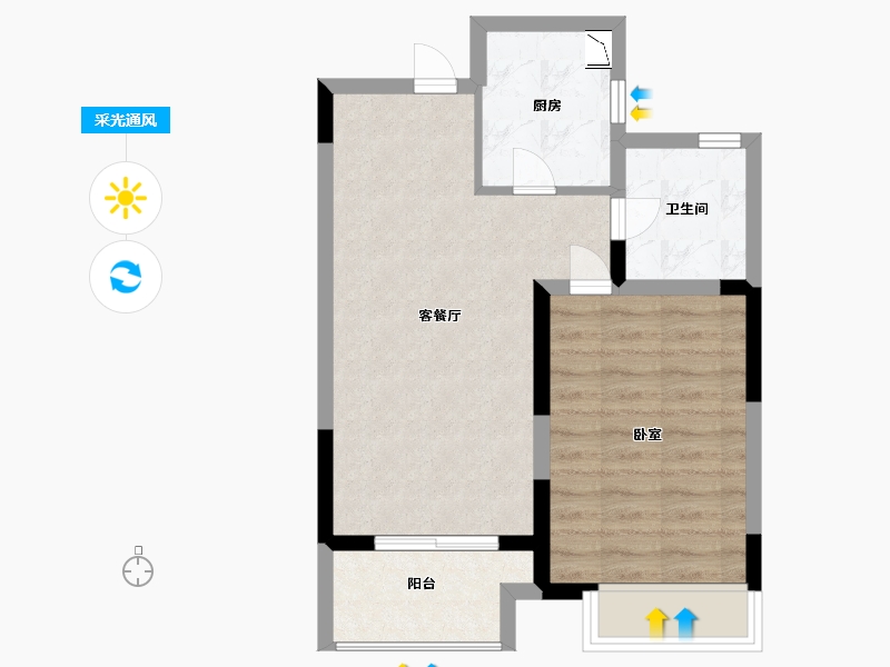 江苏省-无锡市-耘林生命公寓-52.00-户型库-采光通风